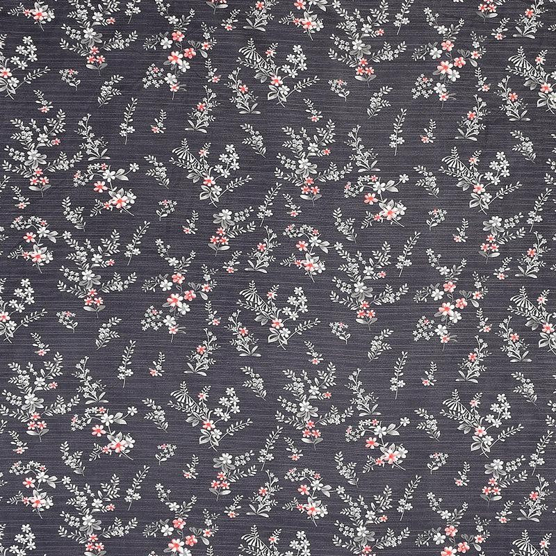 Gilma Floral Microfiber Bedsheet (Dark Grey) - 130 GSM media 5