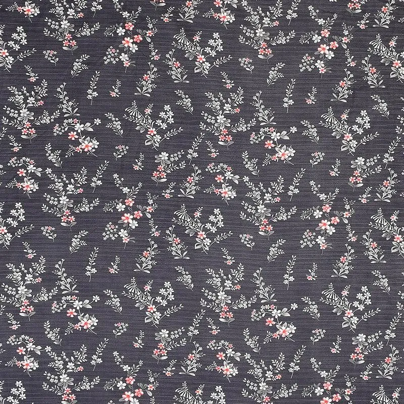 Gilma Floral Microfiber Bedsheet (Dark Grey) - 130 GSM media 5