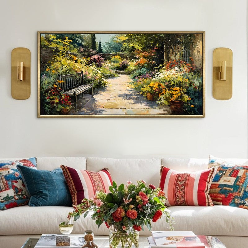 Blossom Path Canvas Wall Painting With Frame