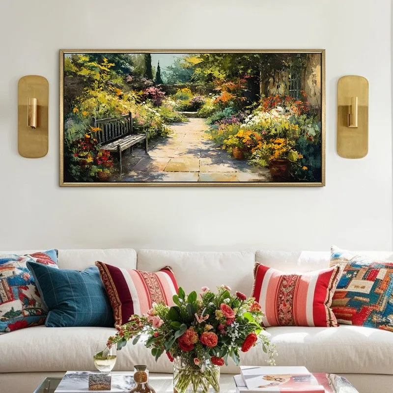 Blossom Path Canvas Wall Painting With Frame media 1