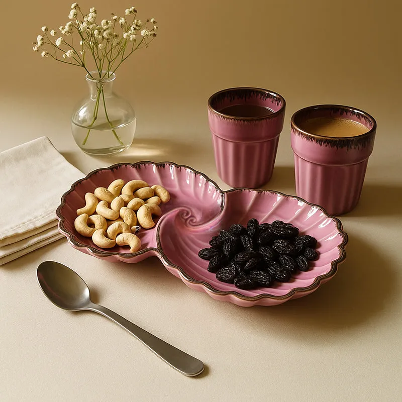 Shelliv Ceramic Platter with Kulhad - Three Piece Set media 1