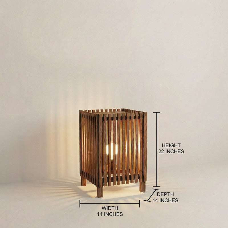 GeoCage Wooden Floor Lamp - Brown media 9