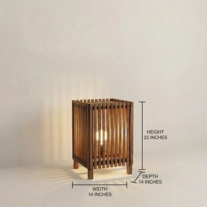 GeoCage Wooden Floor Lamp - Brown media 9