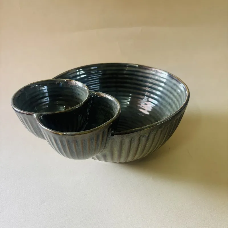 Ceramic Double Dip Snack Bowl media 5