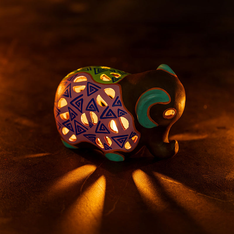 Emberphant Terracotta Tea Light Holder - Yellow media 7