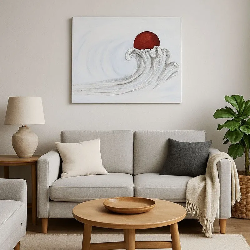 Sunset Wave Handmade Canvas Wall Painting media 8