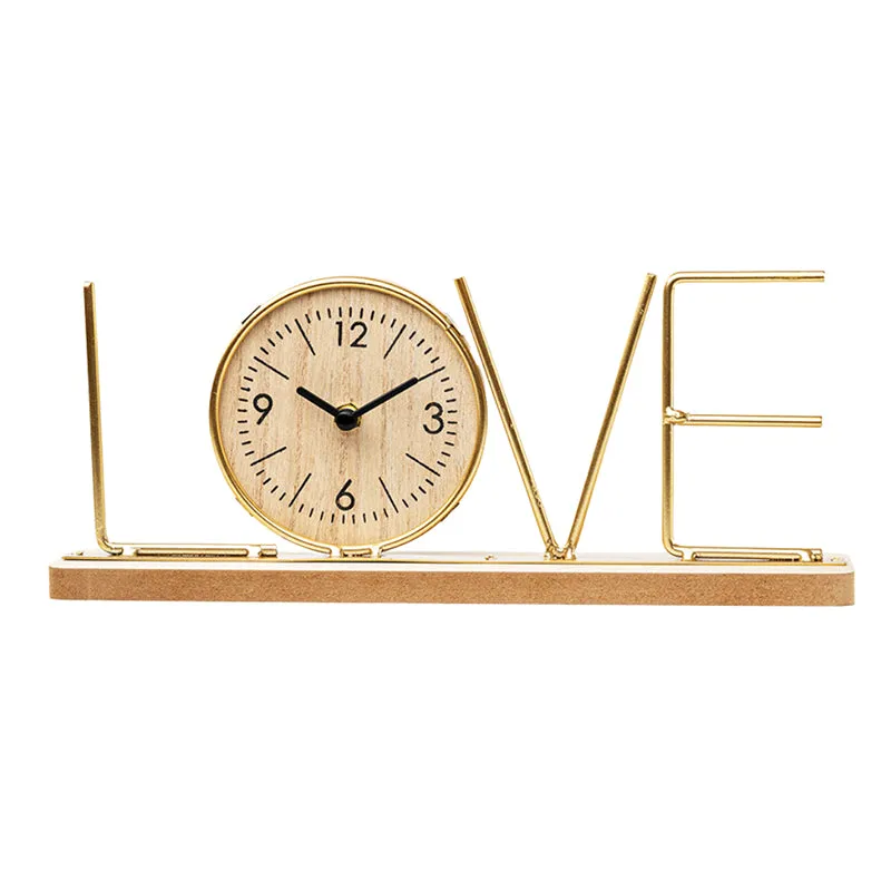 Typo Love Table Clock - Gold media 8