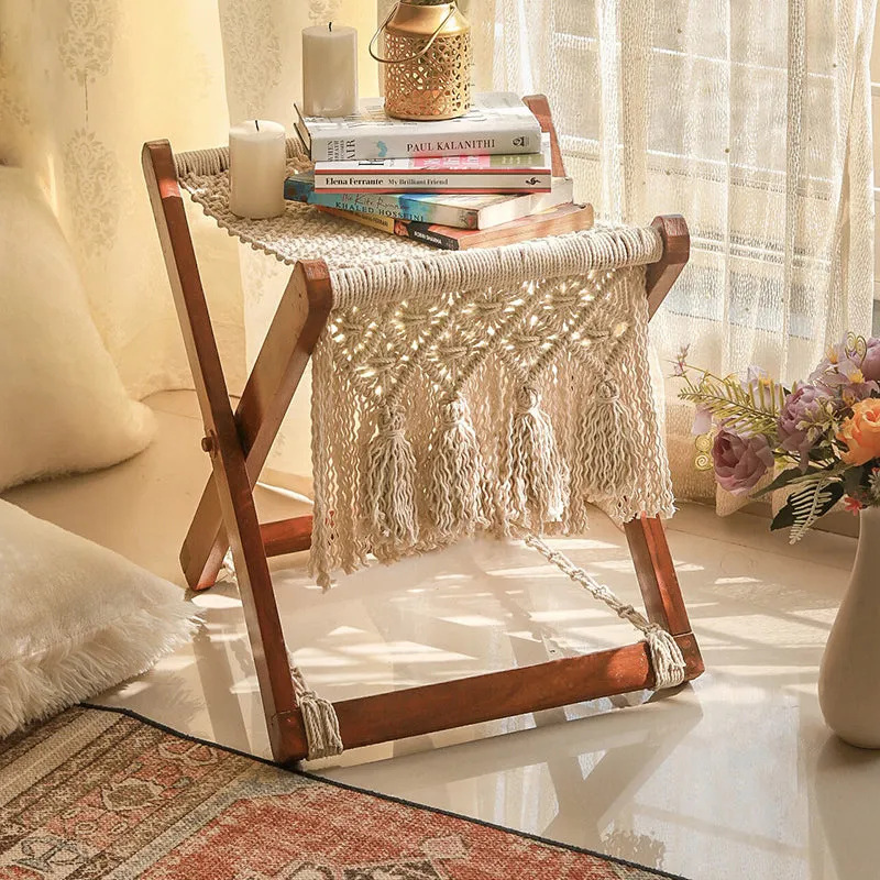 Arman Foldable Macrame Stool media 1