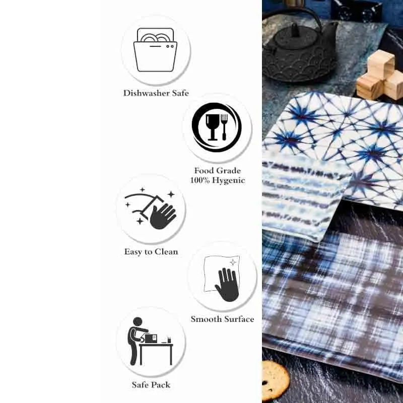 Shibori Beauty Melamine Serving Tray - Set of Three media 4