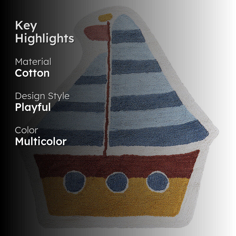 Sail Plush Tufted Cotton Area Rug media 2