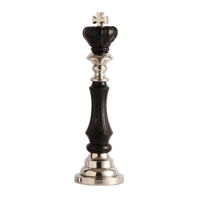 Maison King and Queen Decorative Showpiece (Silver,black) - Set Of Two media 3