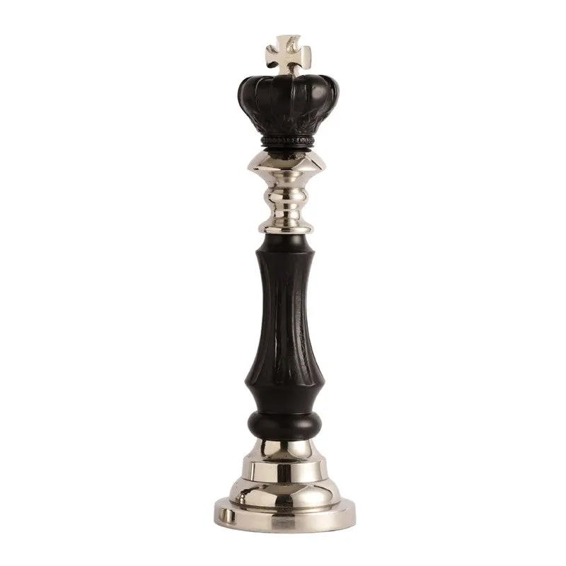 Maison King and Queen Decorative Showpiece (Silver,black) - Set Of Two media 3
