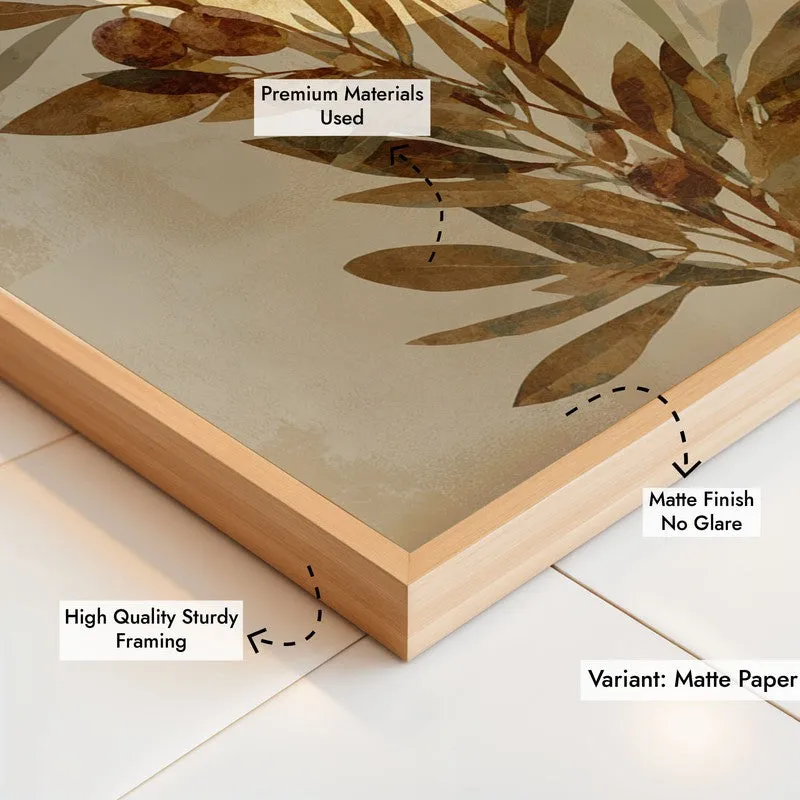 Moonlit Botanicals Archival Paper Wall Painting With Brown Frame media 6