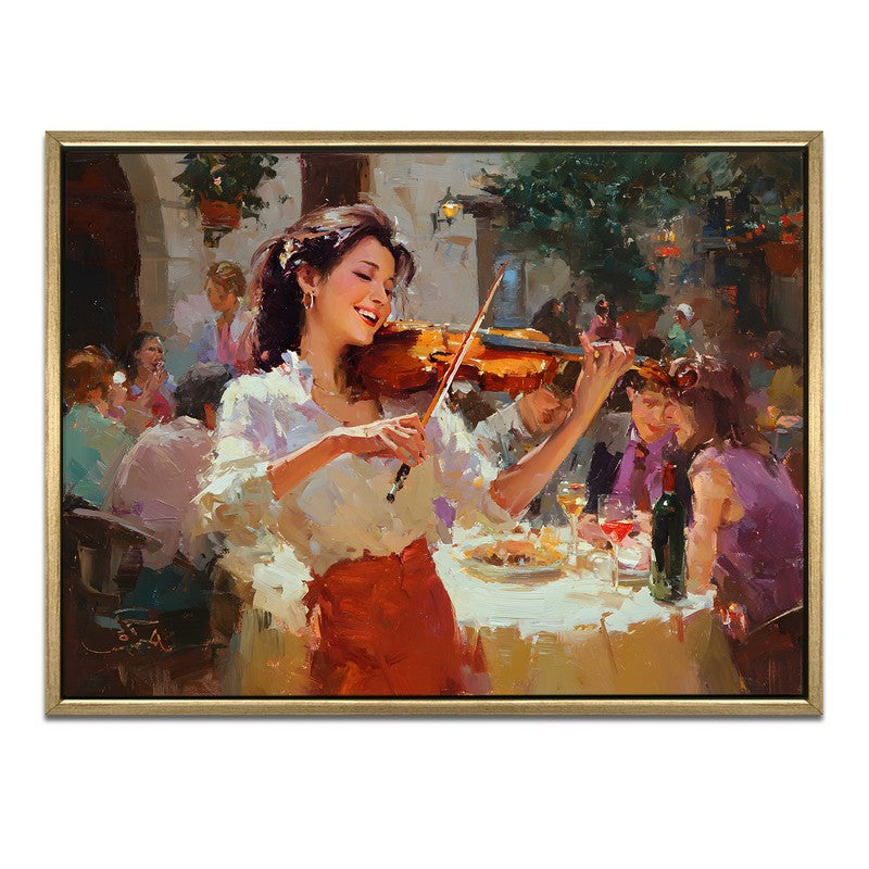 Violin Vibes Canvas Wall Painting With Frame media 3