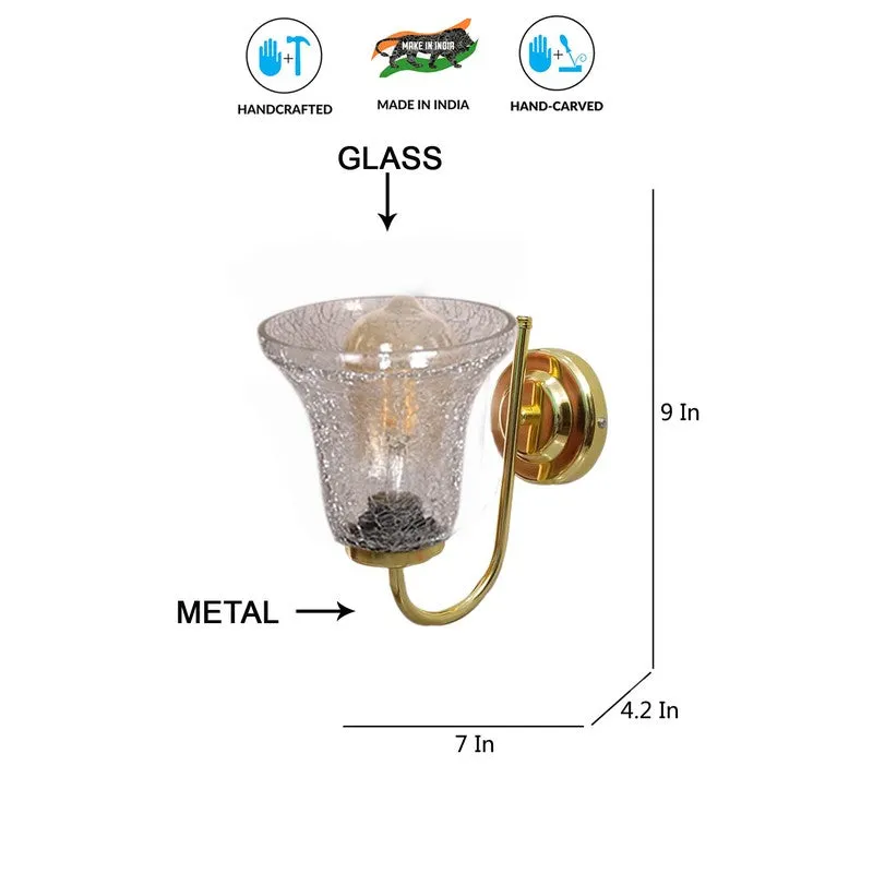 Crystal Flare Golden Base Glass Wall Lamp media 10