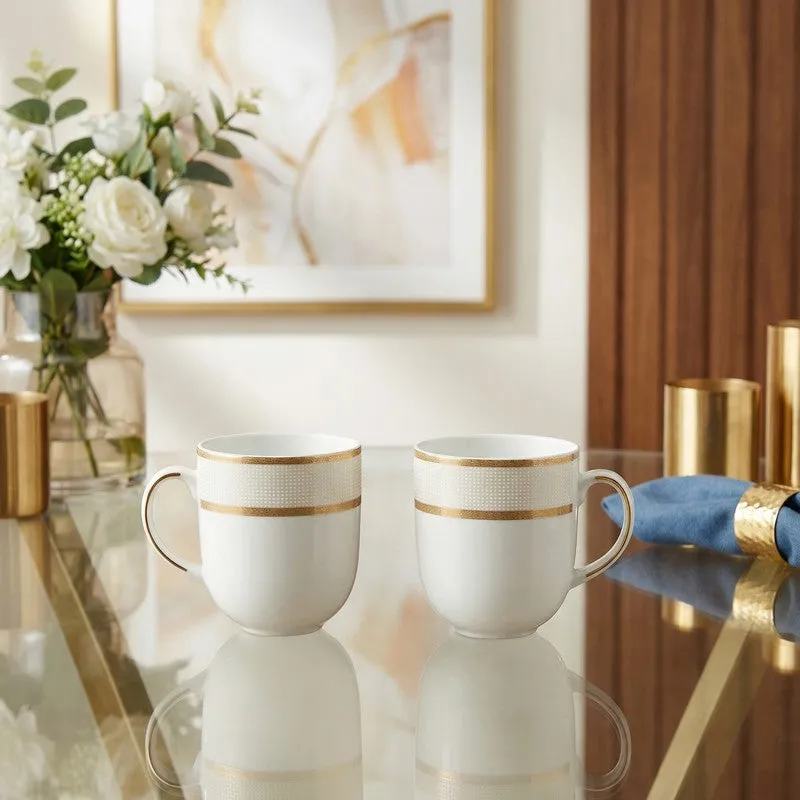 Classic Sip Porcelain Coffee Mug (300 mL Each) - Set Of Two media 1