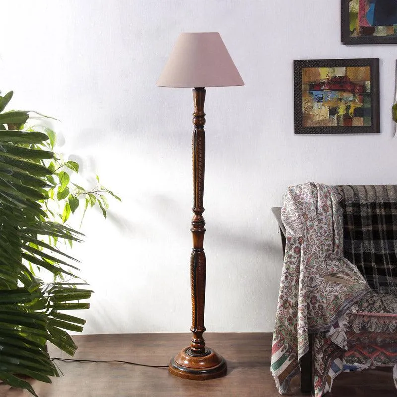 Hima Vintage Wooden Floor Lamp - Grey media 3