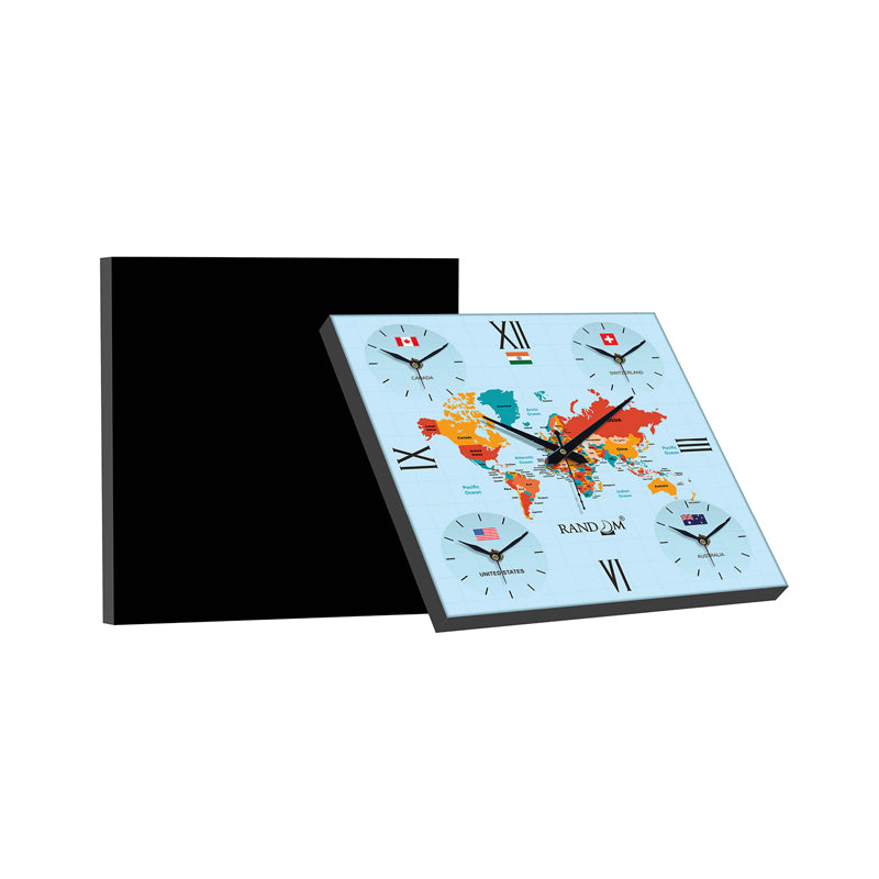 World Time Zone Wall Clock - Sky Blue media 6