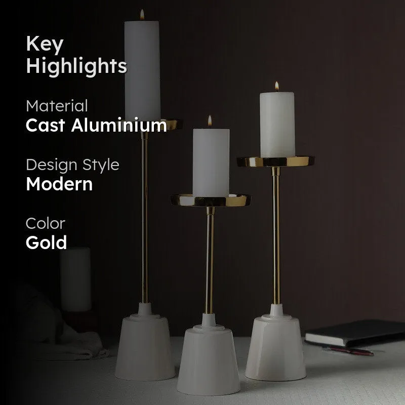 Aurum Balance Multi (Arm Candle Holder - Gold) - Set Of Three media 2