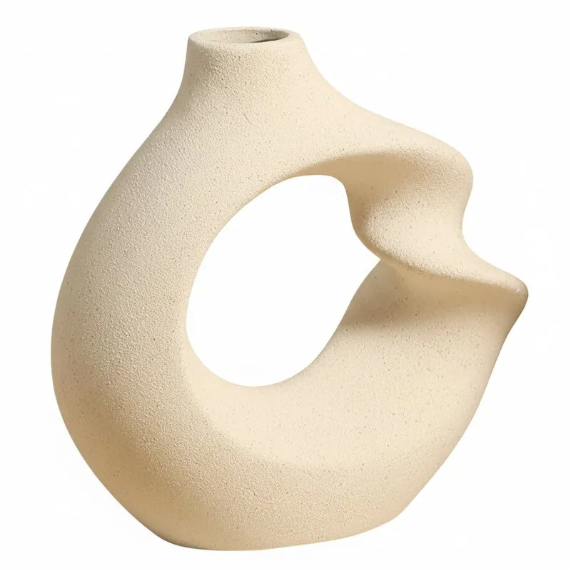 Orbio Sculptural Abstract Ceramic Vase - Ivory media 3
