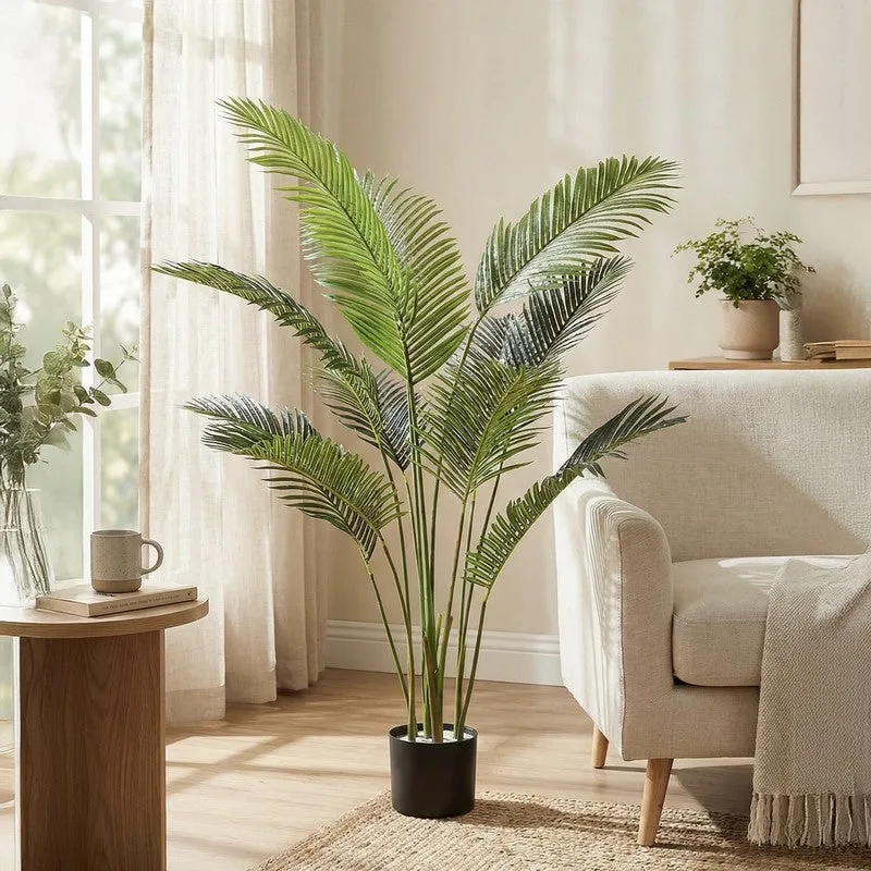 Palmora Artificial Areca Palm Plant With Black Plastic Pot - 4.6 ft media 2