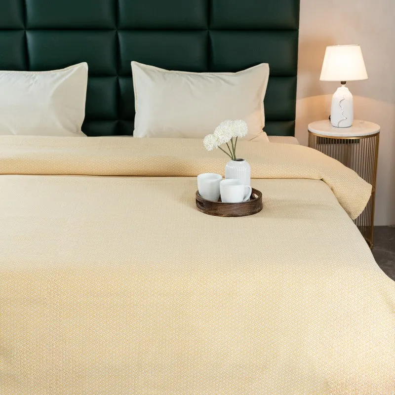 Axis Loom Cotton Bedsheet (Yellow) - 300 TC media 3