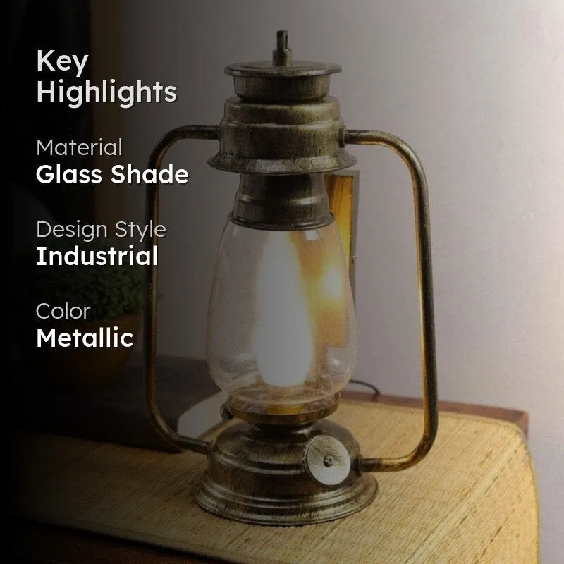 Faris Lantern Glass Table Lamp - Metallic media 2