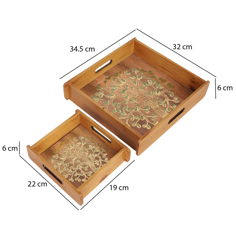 Sona Patta Wooden Serving Tray - Set of Two media 6
