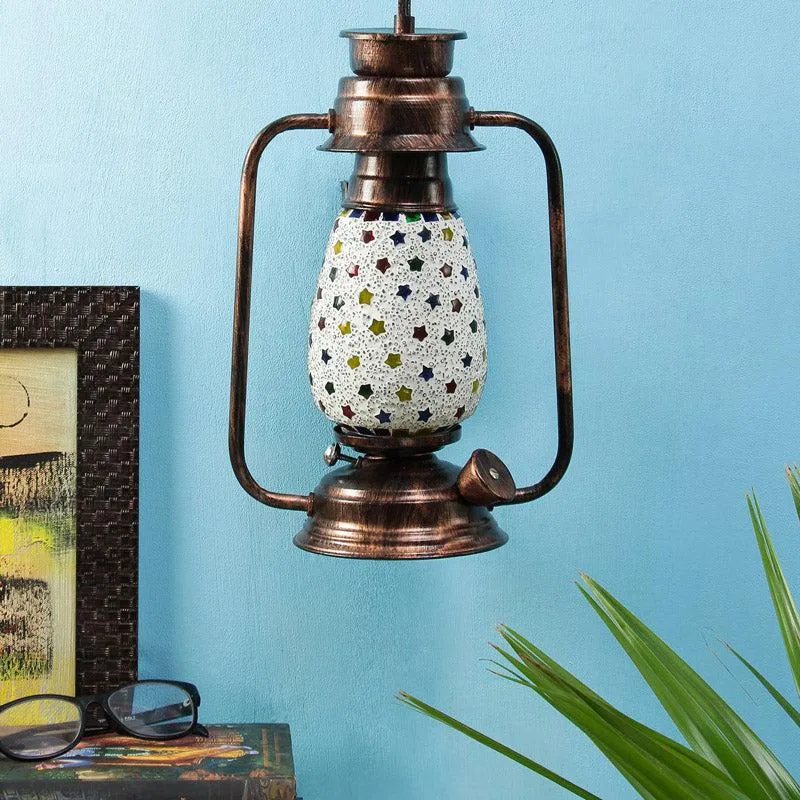 Divyara Mosaic Lantern Iron Wall Lamp - Copper media 3