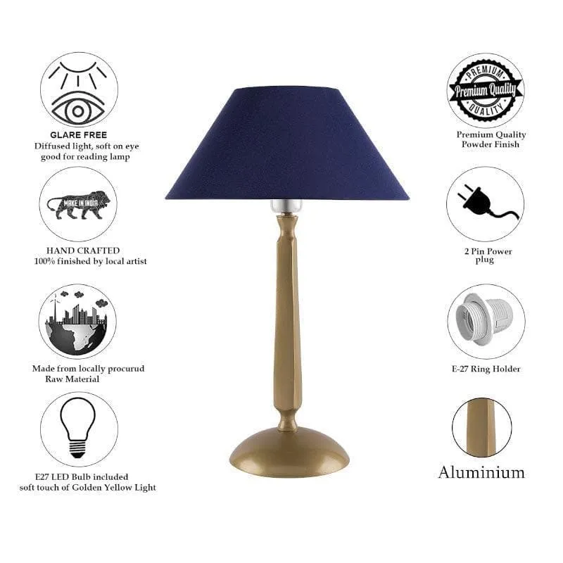 Luna Shine Fabric Table Lamp - Gold,Blue media 7