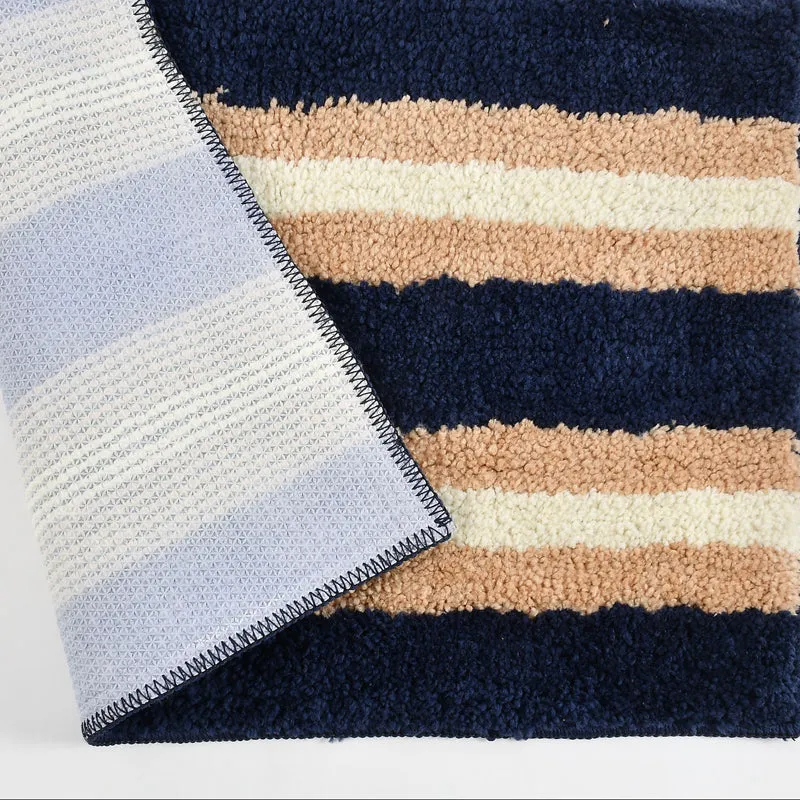 Striata Micro Fiber Runner Rug - Black & Beige media 5