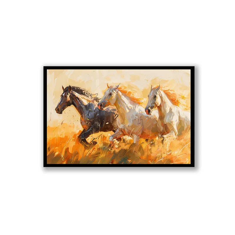 Galloping Triad Wall Art with Black Frame media 3