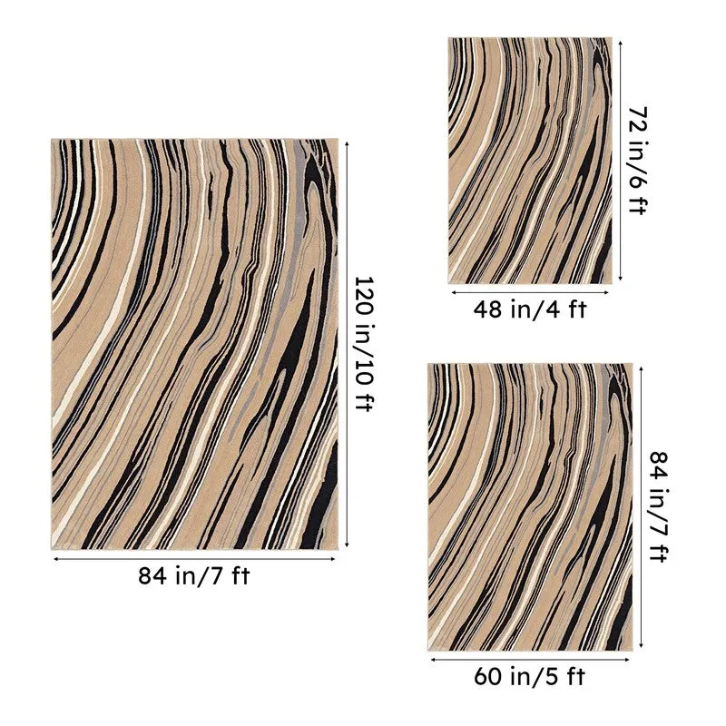 Bastet Hand Tufted Abstract Wool & Nylon Carpet - Black media 15