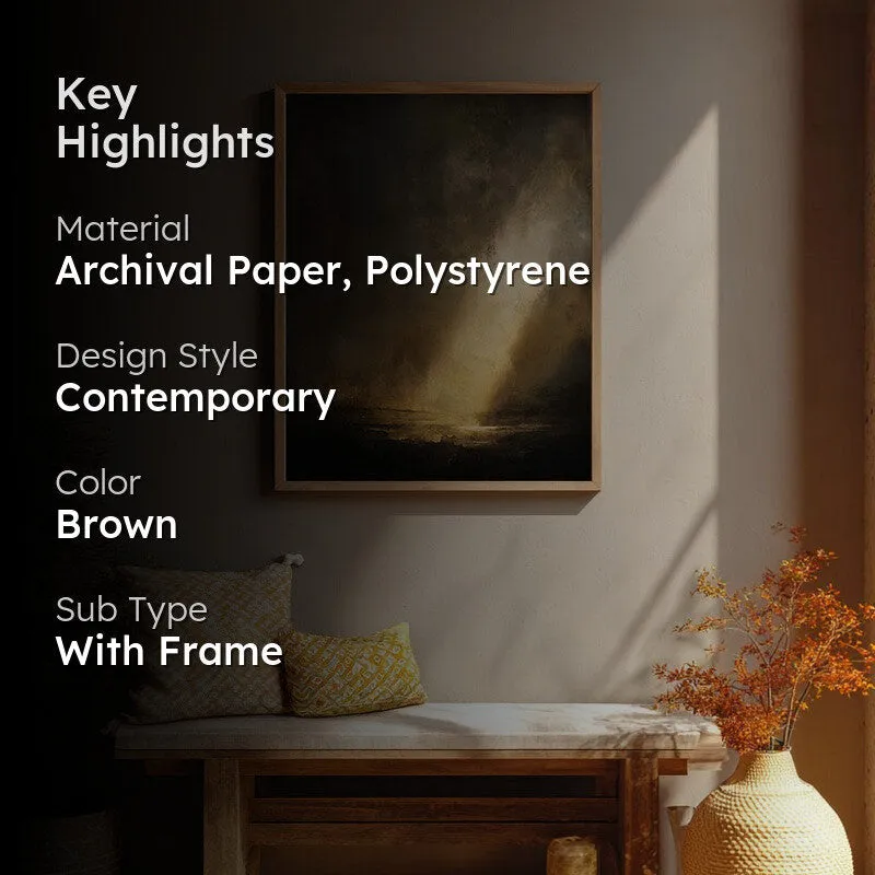 Divine Breakthrough Archival Paper Wall Painting With Brown Frame media 2