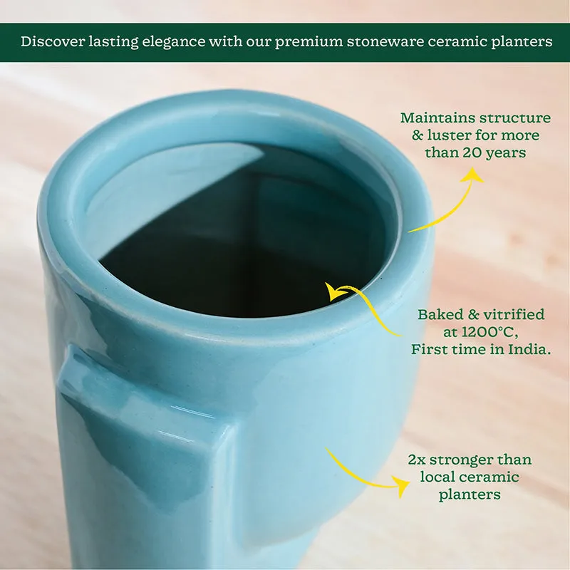 Ugaoo Minimalica Ceramic Planter - Green media 5