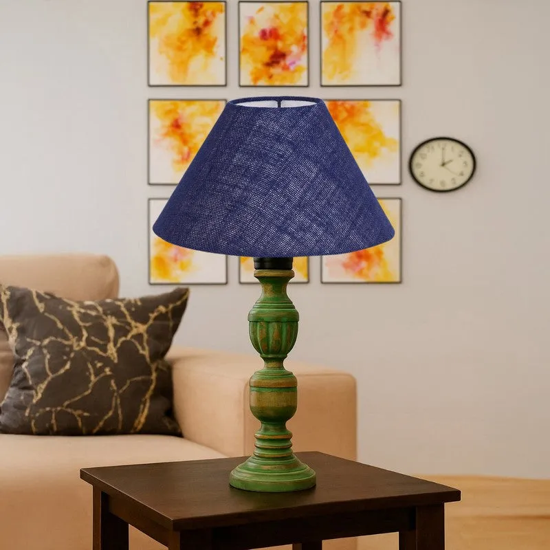 Arvello Velin Wooden Table Lamp - Blue media 4