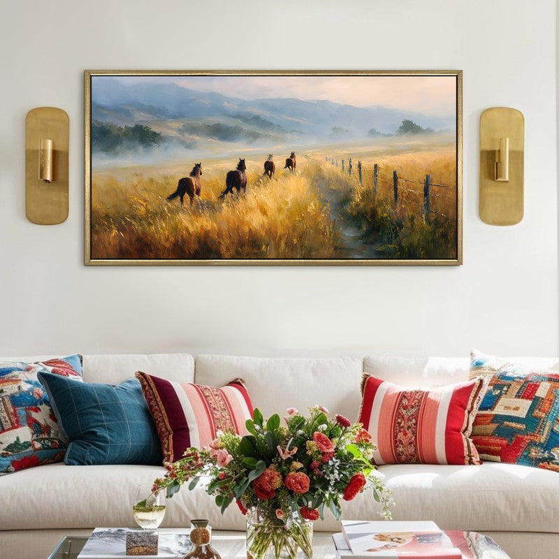 Spirit Run Canvas Wall Painting With Frame