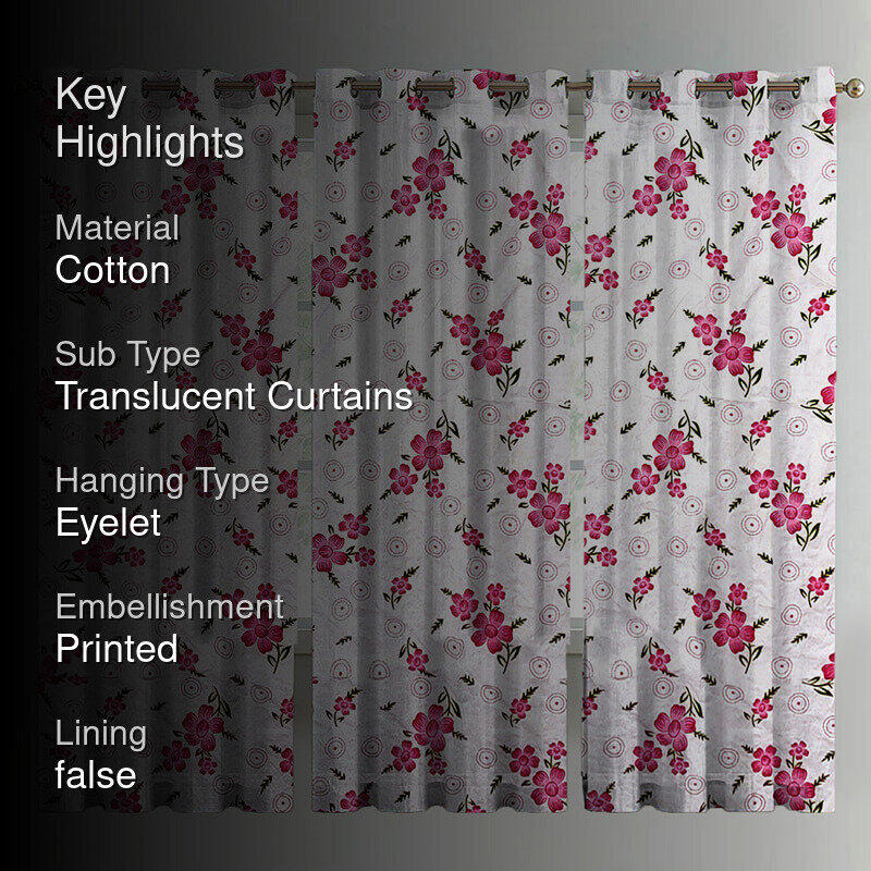 Eleonora Floral Cotton Curtain - Set Of Three media 2