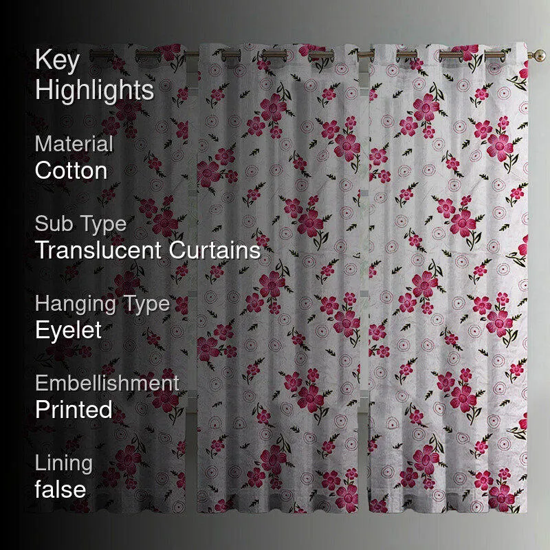 Eleonora Floral Cotton Curtain - Set Of Three media 2