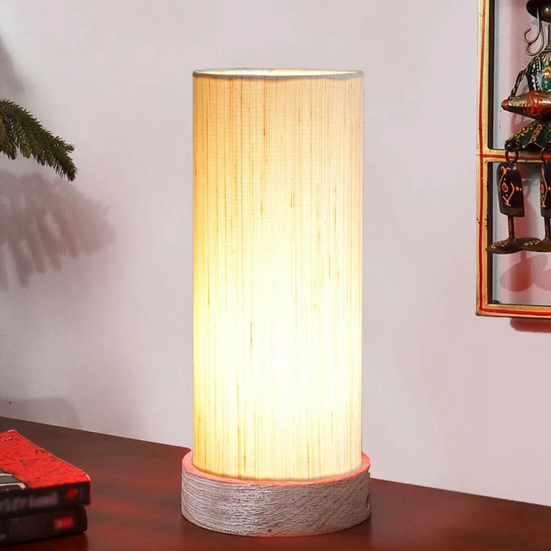 Ocra Tower Wooden Table Lamp - Grey media 1