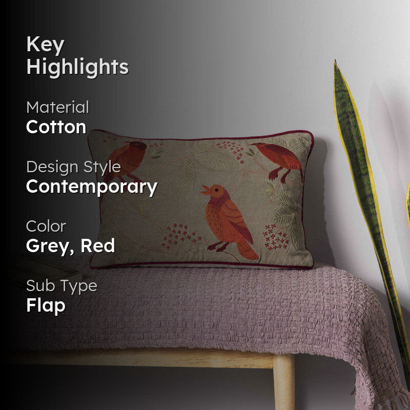 Avian Harmony Cotton Cushion Cover media 2