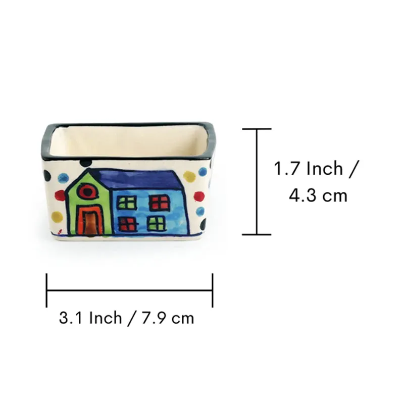 Coastal Cottage Hanpainted Ceramic Dip Bowl With Tray (80 ML) - Five Piece Set media 7