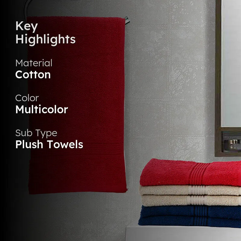 Eva Quick Dry Hand Towel (Red/Taupe/Navy Blue) - Set Of Six media 2