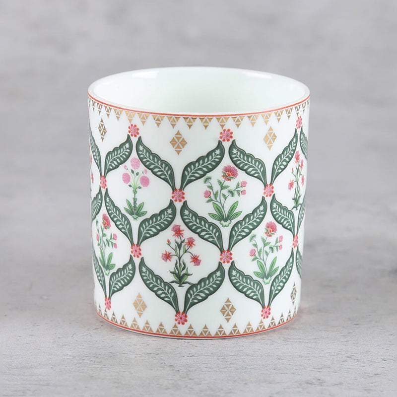 India Bone China Tea Cup (220 mL Each)/Green,Ivory)-  Set of Six media 5