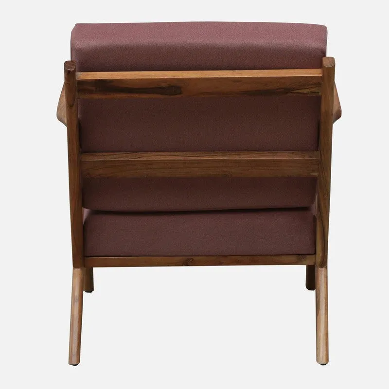 Metrona Acacia Wood Accent Chair - Pink media 6