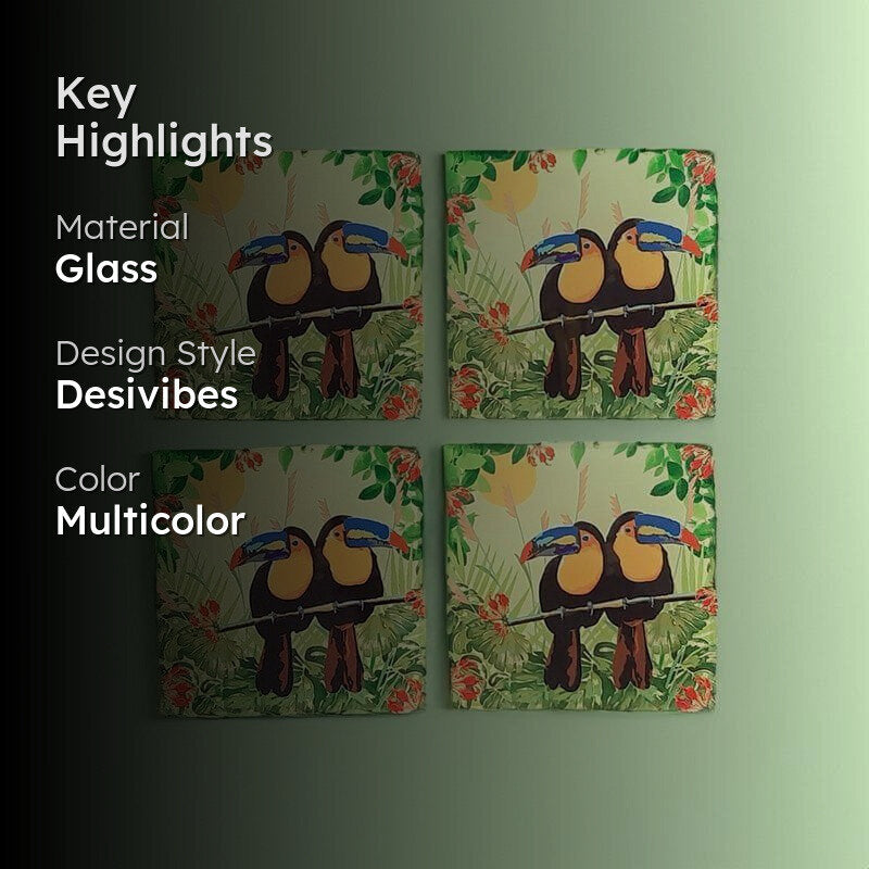 Toucan Tango Square Coaster - Set Of Four media 2