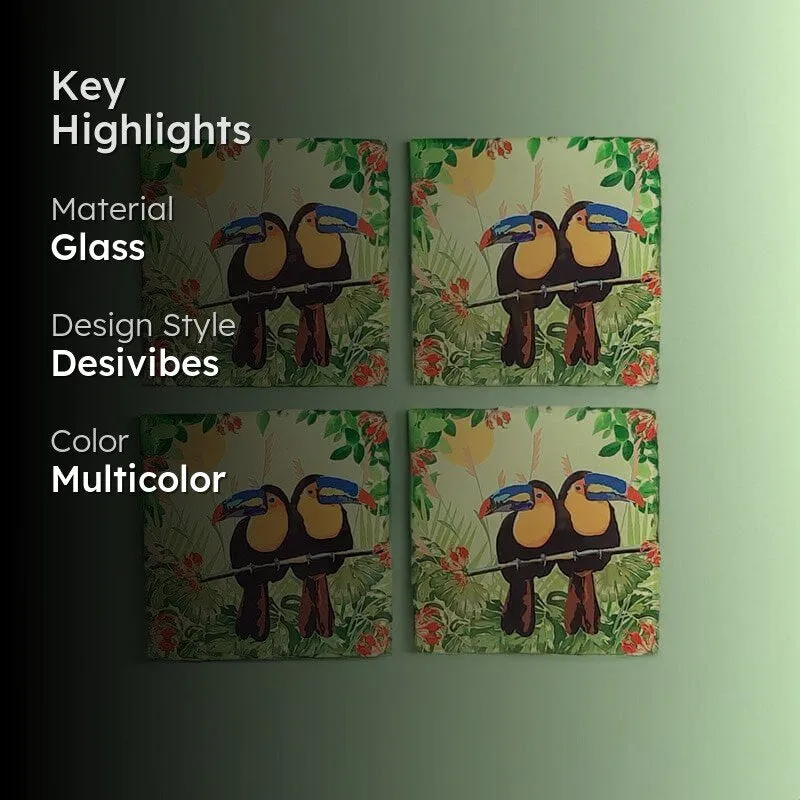 Toucan Tango Square Coaster - Set Of Four media 2