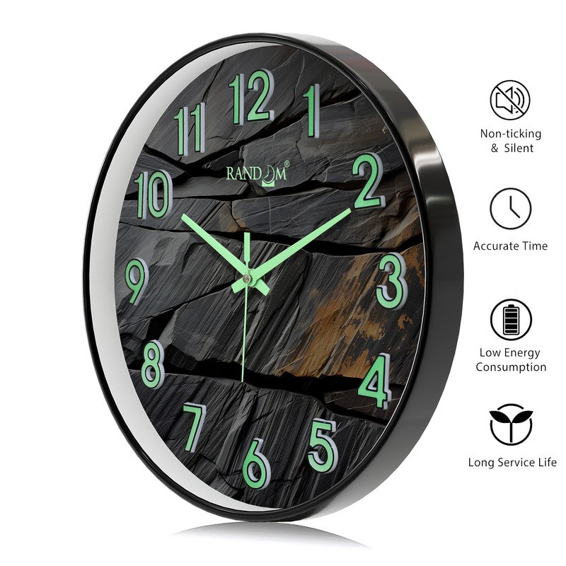 Onyra Round Modern Plastic Wall Clock - Black media 7