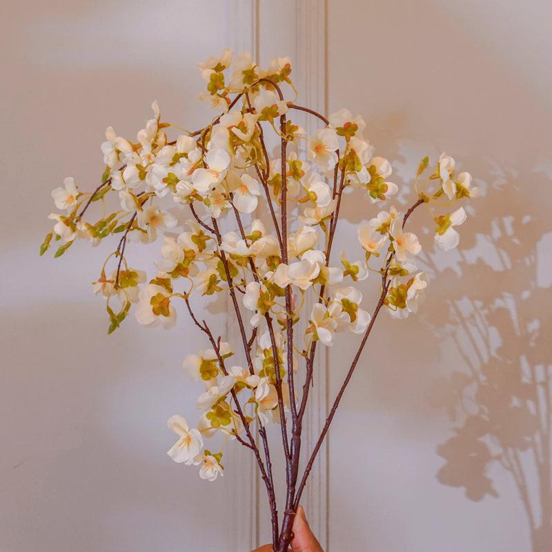 Faux Dropping Cherry Blossom Flower Stick (White) - 45 CM media 3