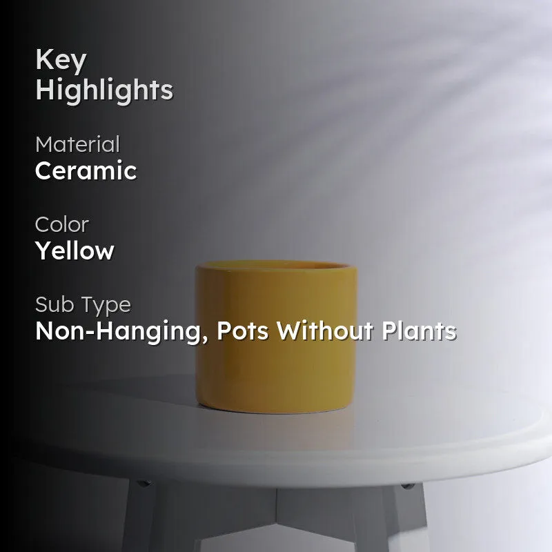 Ugaoo Pipe Yellow Ceramic Pot media 2